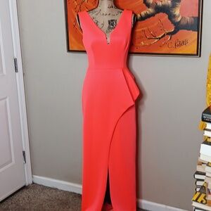 Black Halo Eve Hendricks Gown Size 10 In Coral/Hot Pink